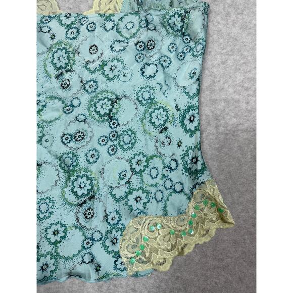 Bebe Womens Size M Y2K Silk Sequin Beaded Cami Tank Top - Picture 12 of 13